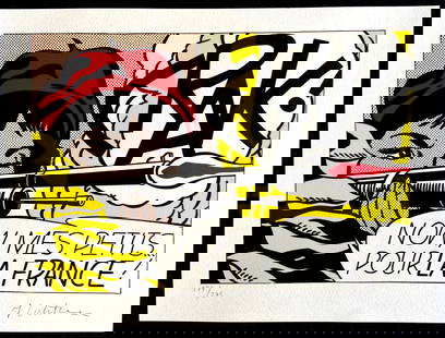 Roy Lichtenstein Lithograph Coa Signed Numbered Pencil Limited: Roy Lichtenstein "Crak " Lithograph from an work by Roy Lichtenstein, printed in 1986. 30x40cm 275 hand numbered copies Signed Roy Lichtenstein on the plate Birkhauser Kunstverlag, Basel Roy Lichtenst