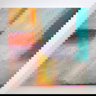 Alice - Canvas Print By Julia Contacessi By Julia Contacessi: Size: 24x24 Finishing: Gallery Wrapped Frame (adds approximately 2 inches overall to the size): Unframed "Alice" is part of a series of mixed media abstract paintings that study depth, shape and color