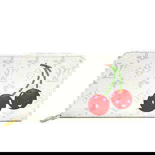 Louis Vuitton Long Wallet Purse M14240 Monogram Canvas White Takashi Murakami Collaboration: Material: Monogram canvas Gender: Women Pattern: Takashi Murakami collaboration monogram LV TM Brand: LOUIS VUITTON Item: Long Wallet Purse Model: Zippy wallet Line: Takashi Murakami collaboration mon