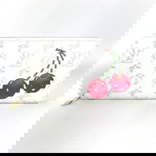 Louis Vuitton Long Wallet Purse M14240 Monogram Canvas White Takashi Murakami Collaboration: Material: Monogram canvas Gender: Unisex Pattern: Takashi Murakami collaboration monogram Brand: LOUIS VUITTON Item: Long Wallet Purse Model: LV TM Zippy Wallet Line: Takashi Murakami collaboration mo