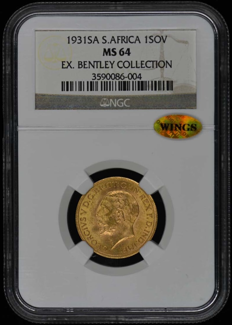 1931 Sa South Africa Gold 1 Sovereign Ngc Ms64 Bentley Collection (1 of 3)