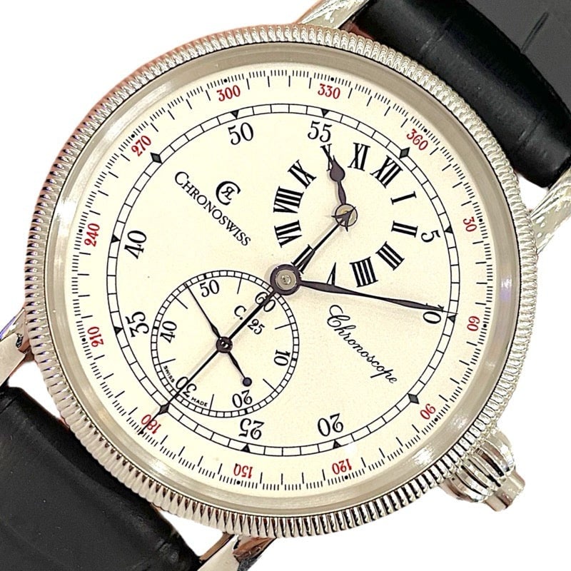Chronoswiss Regulator Chronoscope Ch1523: Movement: Automatic Material: Stainless steel Color: White Dial Color: White Arm Circumference Size: Maximum 19cm Water Resistance: Waterproof 30M Type: Wrist watch Product Disclaimer: Items may exhib