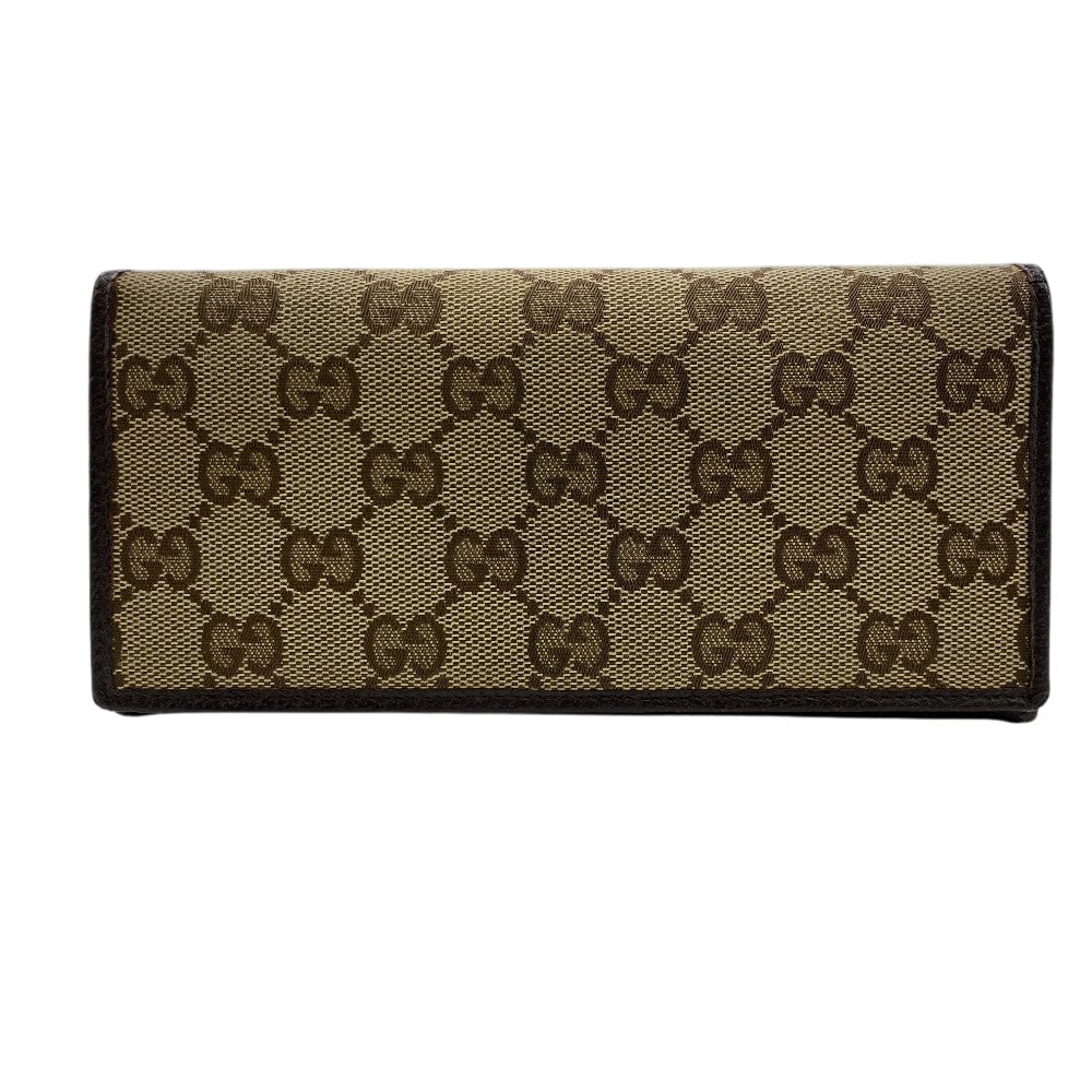 Gucci Long Wallet Purse 118377 Gg Canvas, Leather Brown (1 of 13)