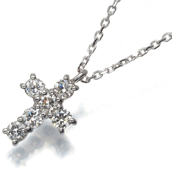 Vendome Necklace Diamond 0.30Ct Cross 900 850 Platinum (1 of 4)
