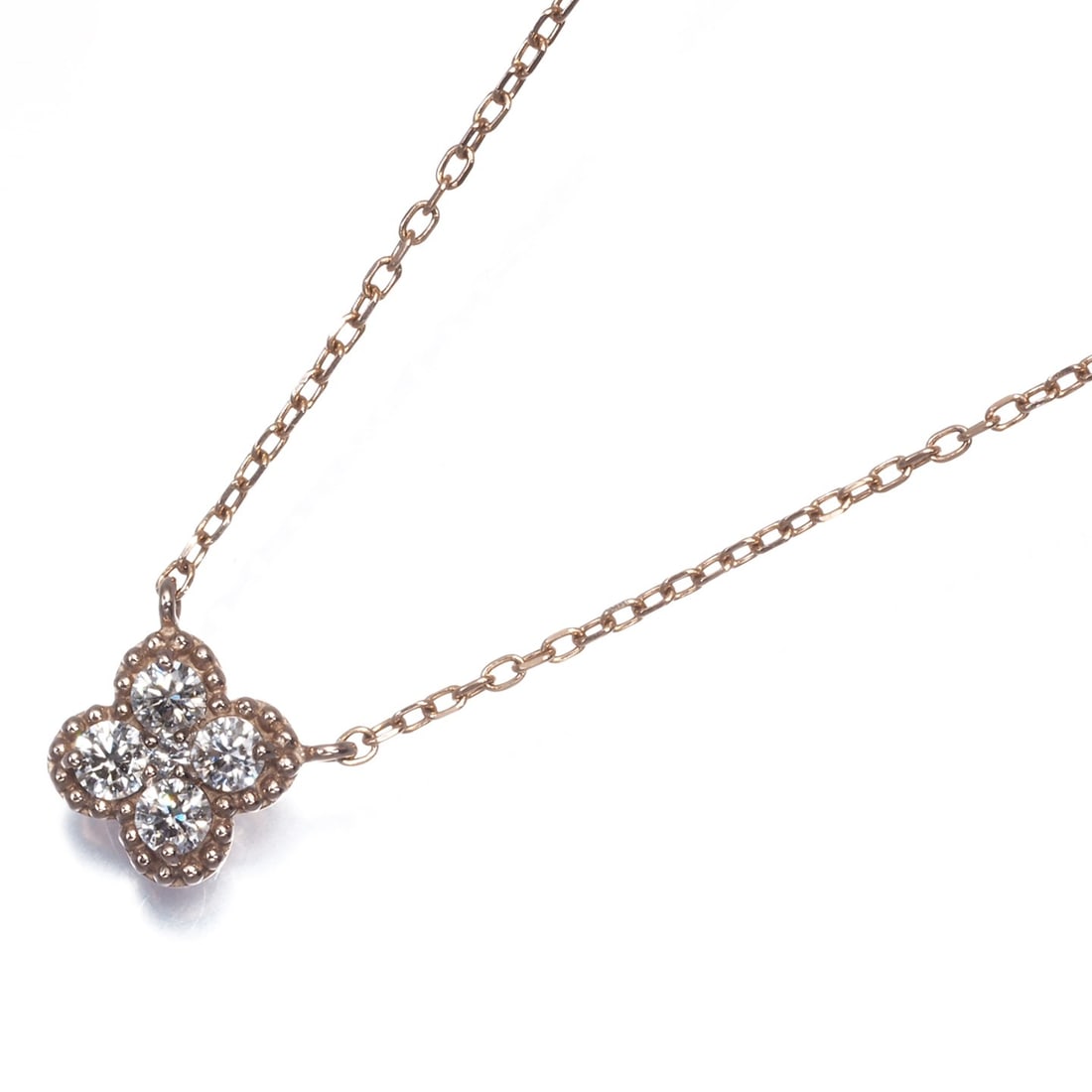 Vendome Necklace Diamond 0.12Ct Flower 18K 750 Rose Gold (1 of 4)