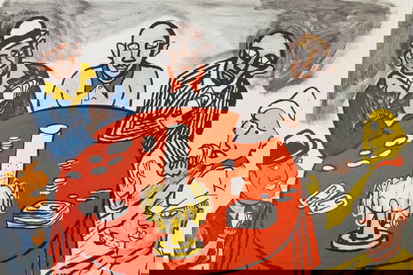 Alexander Calder, Composition, Derrire Le Miroir, Lithograph: Lithograph on vlin paper. Paper Size: 15 x 22 inches. Excellent condition, with centerfold, as issued. Inscription: Unsigned and unnumbered, as issued. Notes: From Derrire le miroir, N 212, 1975. Publ