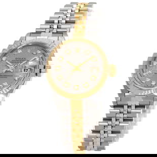 Rolex Datejust 10P Diamond Grey Cp Watches 69173G Stainless Steel/Ssxk18Yg L...: Style: Watches Material: Stainless Steel Display: Analog display Movement: Mechanical Automatic Type: Wristwatch Exterior Color: Gold Wrist Size: 5.90inch Product Disclaimer: Items may exhibit light w