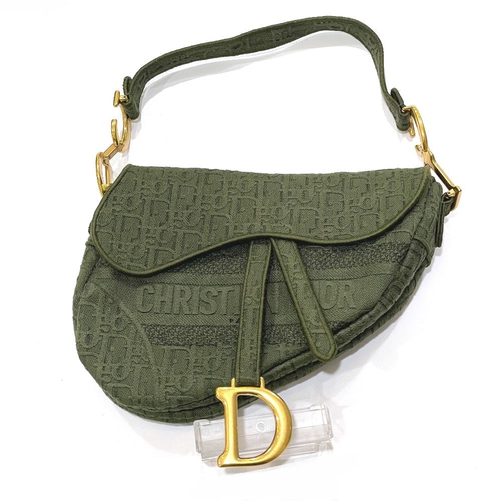 Christian Dior Handbag Canvas Khaki Oblique Saddle Saddle Bag Embroidered Women: Material: Canvas Gender: Women Pattern: Oblique Brand: Christian Dior Item: Handbag Model: SADDLE saddle bag embroidered Line: Oblique Gender: Women Color: khaki Material: canvas Accessories: Storage