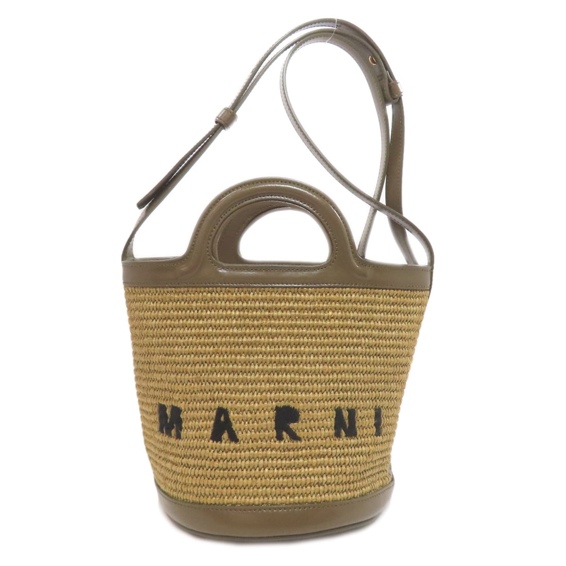 Marni Handbag Raffia Green 2Way: Material: Leather Gender: Women Brand: MARNI Item: Handbag Model: 2WAY Gender: Women Color: green Material: Raffia, Leather Accessories: None Size: cm (approx.): W16.5 x H18 x D16.5 Shoulder: 127 inch