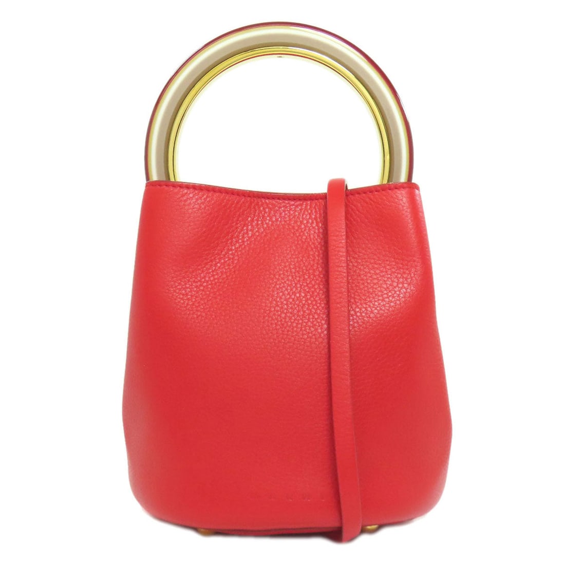 Marni Handbag Leather Red Panier 2Way Women: Material: Leather Gender: Women Brand: MARNI Item: Handbag Model: Panier 2WAY Gender: Women Color: Red Material: leather Accessories: Shoulder strap pouch Size: cm (approx.): W16.5 x H19 x D15 Shoulde