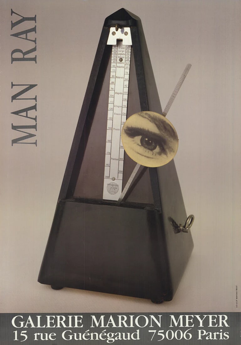 Man Ray Galerie Marion Meyer " Offset Lithograph Surrealism: Artist: Man Ray Title: Galerie Marion Meyer Year: 1967 Signed: No Medium: Offset Lithograph Paper Size: 25.25 x 17.75 inches ( 64 x 45 cm ) Image Size: 22.75 x 17.75 inches ( 58 x 45 cm ) Edition Size