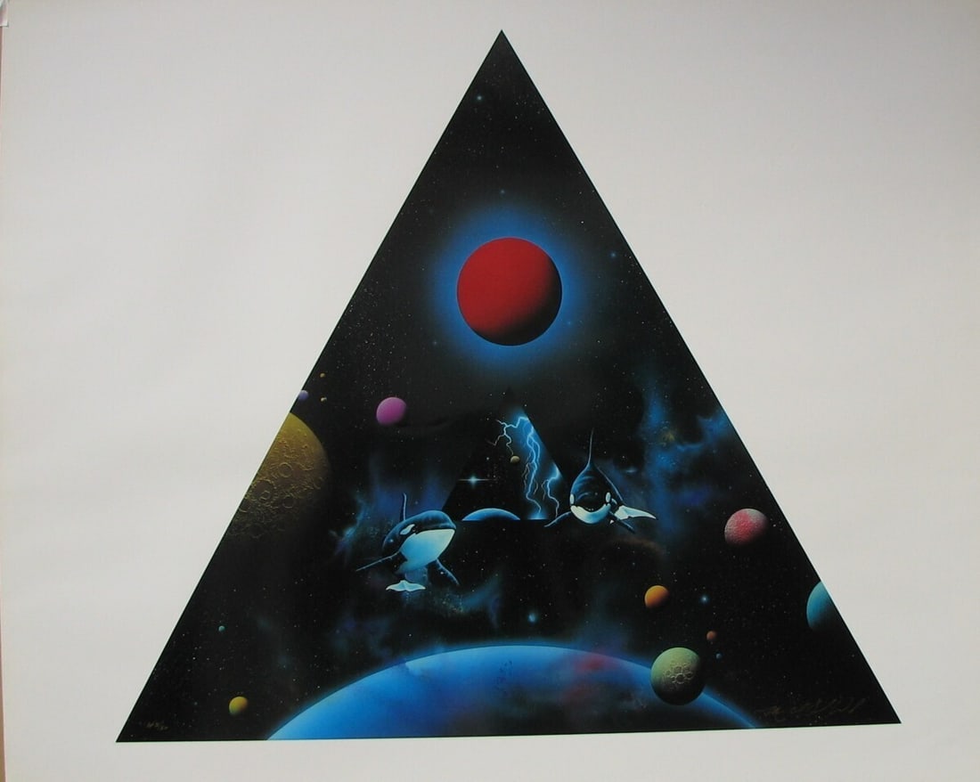 Michael David Ward - 'Portal' Mixed Media Print Signed Rare Space Art: Unit Of Sale: Single Piece Artist: Michael David Ward Signed By: Michael David Ward Image Orientation: Portrait Size: Large Signed: Yes Material: Paper Framing: Unframed Original/Licensed Reprint: Ori