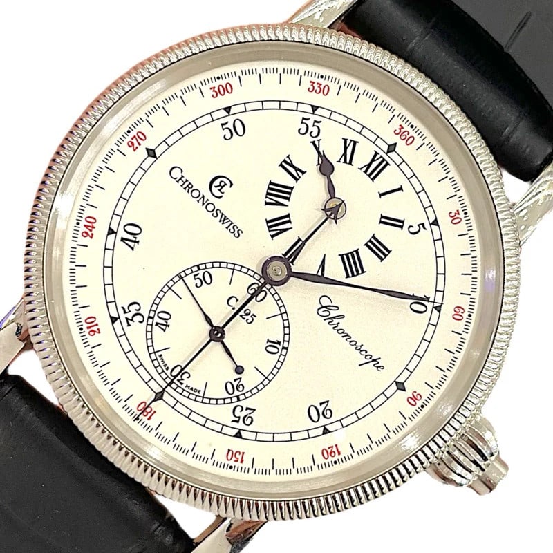 Chronoswiss Regulator Chronoscope Ch1523: Movement: Automatic Material: Stainless steel Color: White Dial Color: White Arm Circumference Size: Maximum 19cm Water Resistance: Waterproof 30M Type: Wrist watch Product Disclaimer: Items may exhib