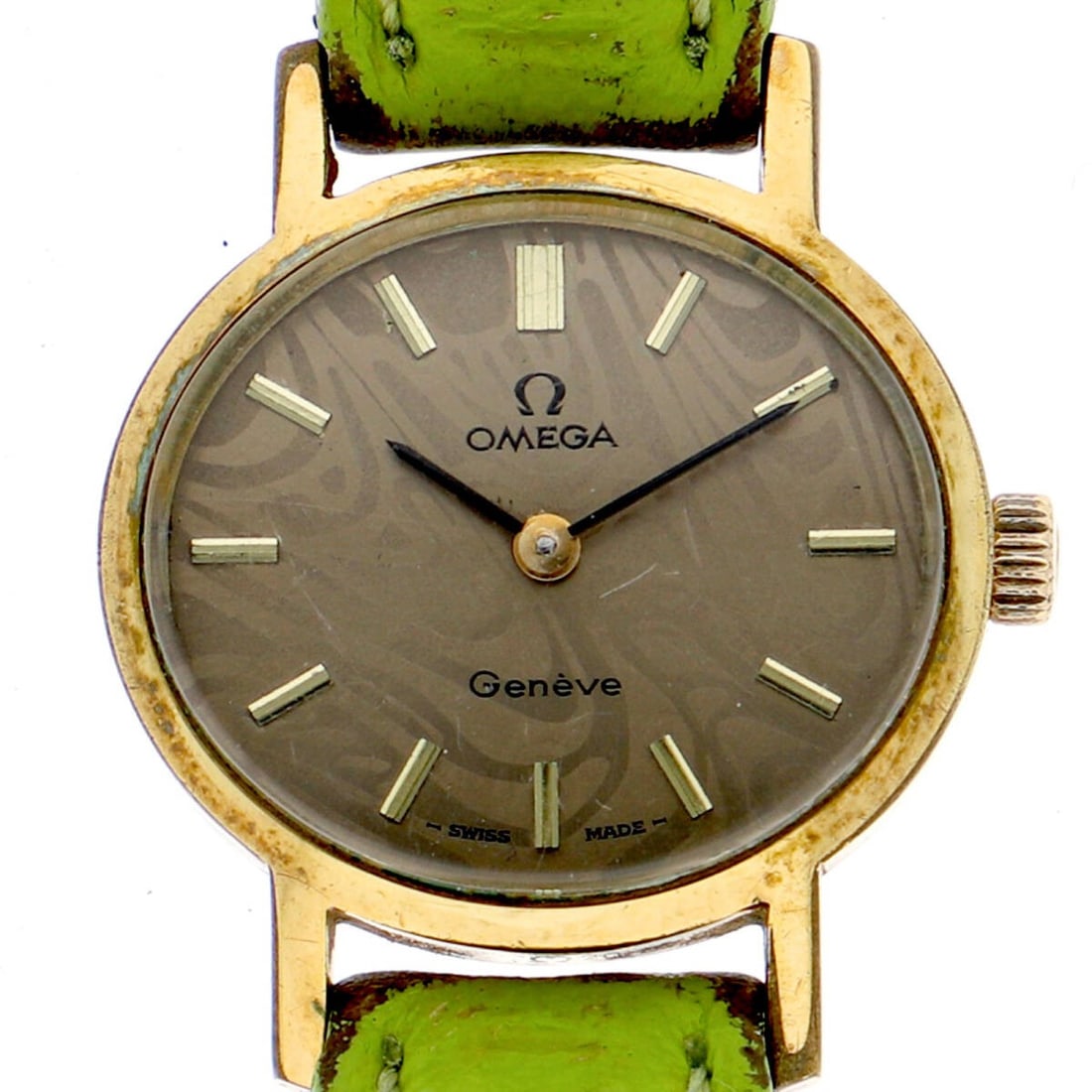 Omega Geneva Marble: Type: Wristwatch Customized: Yes Style: watches Movement: Manual winding Dial Color: gold Display: Analog Case Material: /GF Case Size: 23mm Product Disclaimer: Items may exhibit light wear, such as m