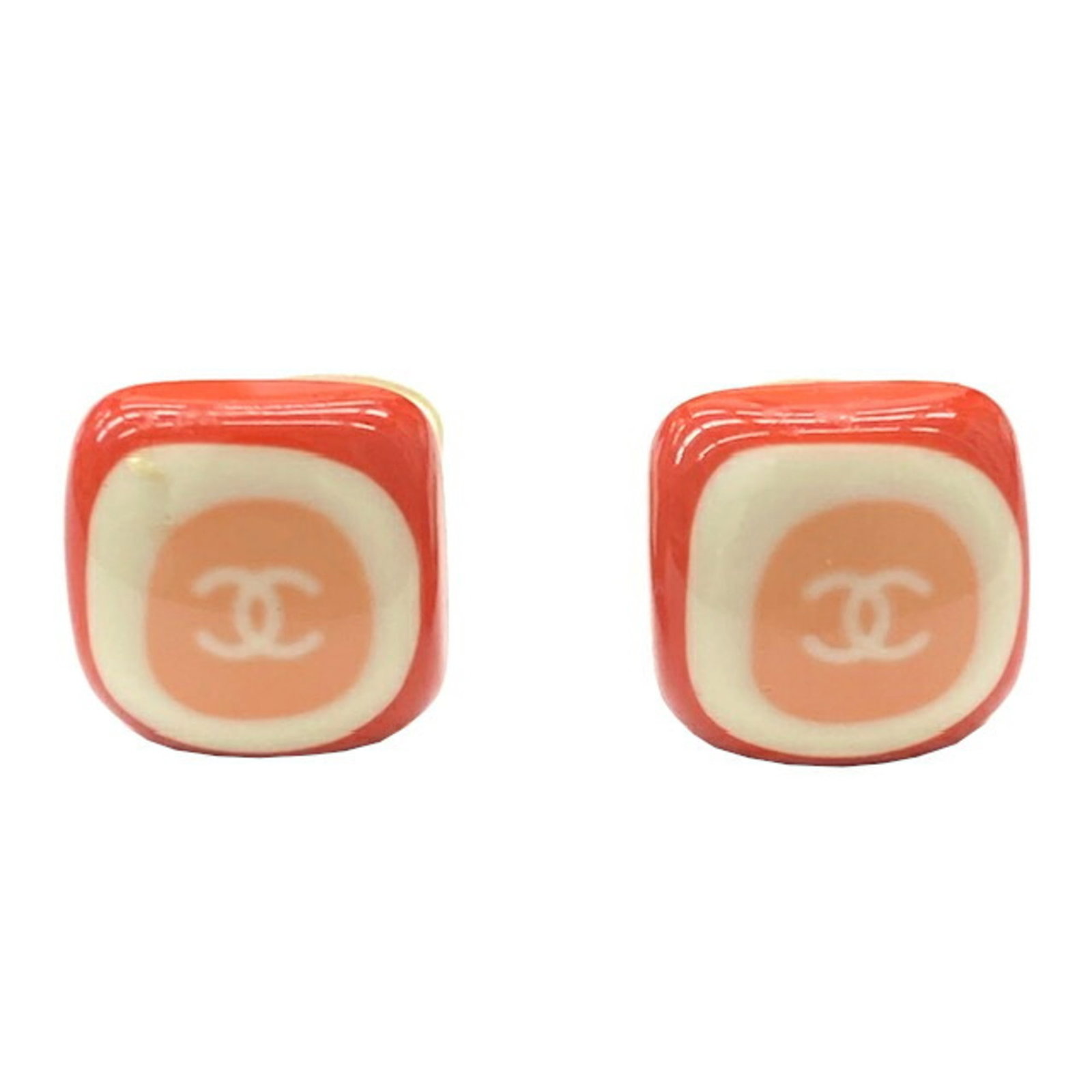 Chanel Chanel Earrings Coco Mark Pink Plastic 03 P (1 of 7)