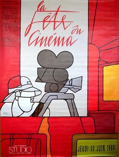 Valerio Adami Fete Du Cinema A Paris By 1988: Width (Inches): 47 Height (Inches): 63 Color: RED Artist: ADAMI Subject: CINEMA Style: Vintage Date Of Creation: 1988 Year Of Production: 1988 Original/Licensed Reprint: Original Type: Poster Product