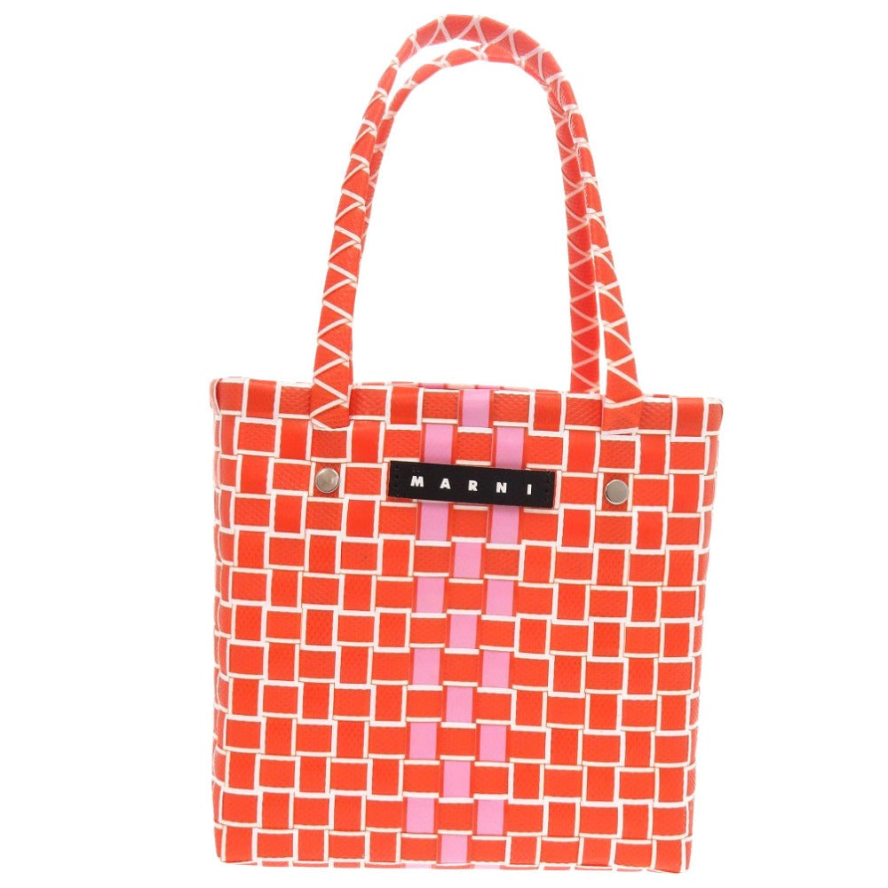 Marni Handbag M00638 0M429 Leather Orange Market Woven Women: Material: Leather Gender: Women Brand: MARNI Item: Handbag Model: Market Woven Gender: Women Color: Orange Material: leather Accessories: storage bags Size: cm (approx.): W17 x H17 x D12 inch (approx.