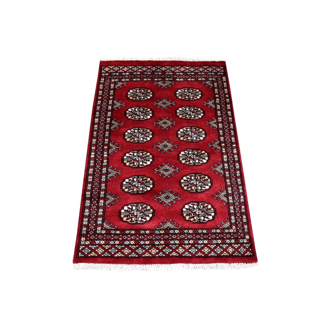 2'6"X3'9" Red Denser Weave 250 Kpsi Hand Knotted Wool Hand Knotted Rug (1 of 6)