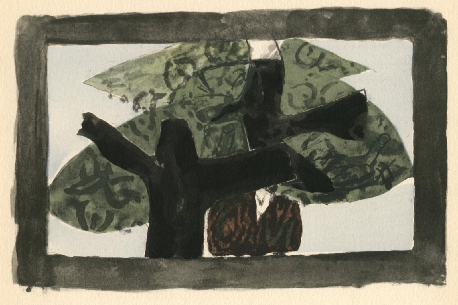 Georges Braque, L'Arbre, Georges Braque Le Solitaire, Xxe Sicle, Lithograph: Lithograph on vlin papier d'Arches paper. Paper Size: 7.25 x 9.375 inches. Excellent condition. Unsigned and unnumbered, as issued. Notes: From the volume, Georges Braque le solitaire, 1959. Published