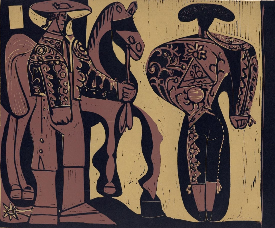 Pablo Picasso, Picador And Matador (Orozco 214), Grabados Al Linleo, Linocut (1 of 8)