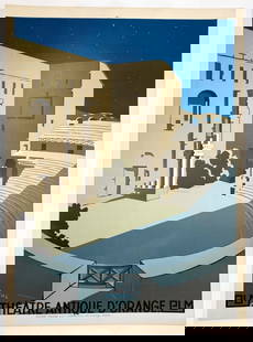 French Travel Poster Roman Theatre Orange C1930 By Rj Naurac Plm Railways Poster: Artist: Naurac Jean-Raoul Size: Large Date Of Creation: 1900-1949 Title: Theatre Antique D"Orange Material: Canvas Paper Certificate Of Authenticity (Coa): Yes Original/Licensed Reprint: Original