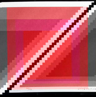 Josef Albers Lithograph Coa Numbered Signed Op (Piet Mondrian): Josef Albers Lithograph COA Numbered Signed Op (Piet Mondrian) Josef Albers " Study in homage to the square " Chromolithography printed in 1978 in 180 specimens by Atlantis Verlag, Freiburg 33 x