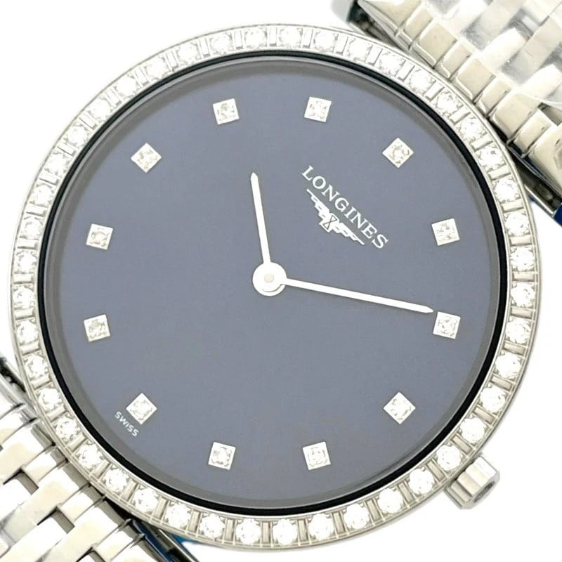 Longines La Grande Classique De Longines L4.523.0.97.6: Brand: LONGINES Movement: Quartz Material: SS Color: Blue Dial Color: Blue Arm Circumference Size: 17cm Water Resistance: Daily Life Type: Wrist watch Product Disclaimer: Items may exhibit light wear,