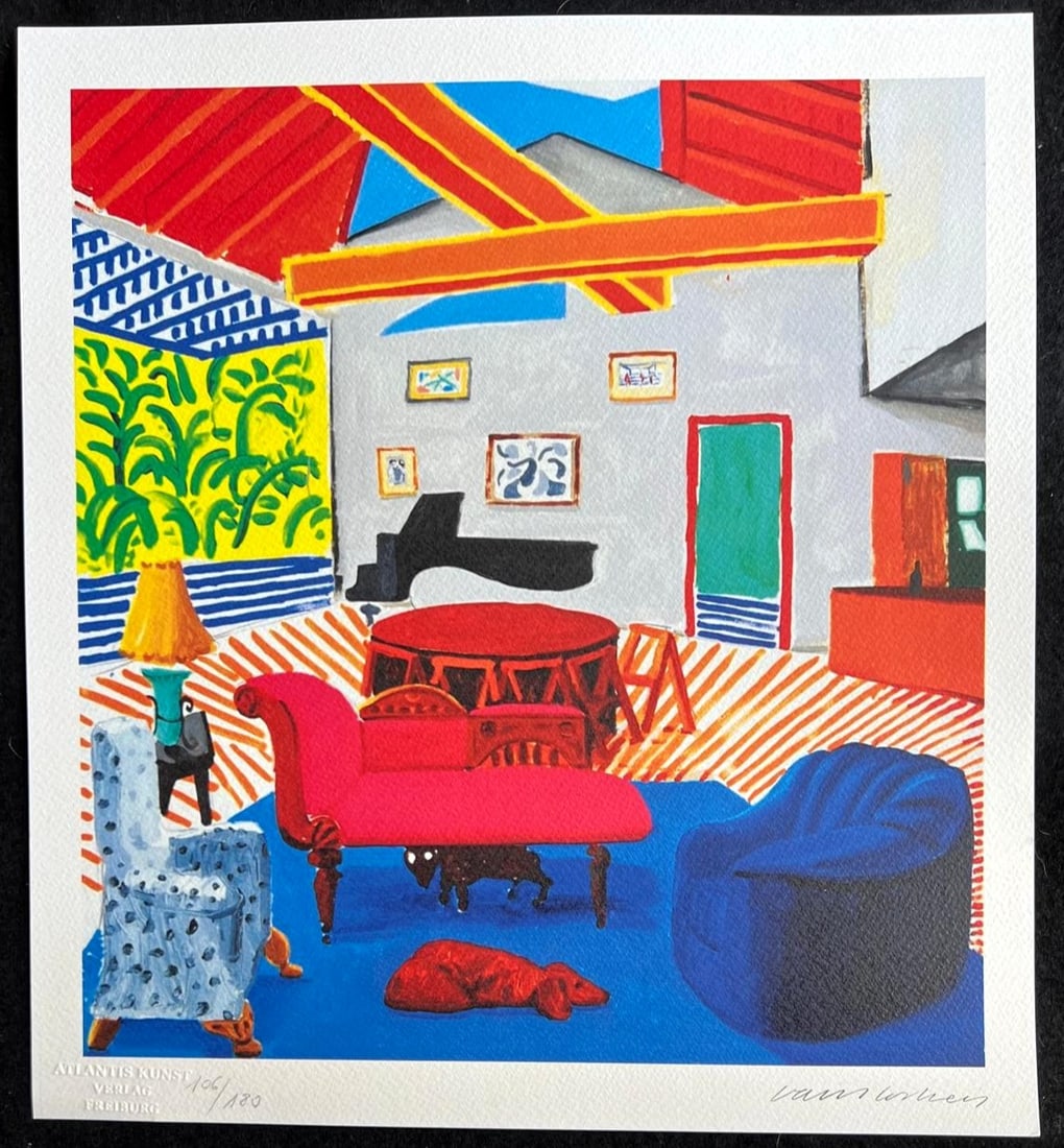 David Hockney Lithograph Coa Signed Op Numbered By Hand Limited (1 of 12)