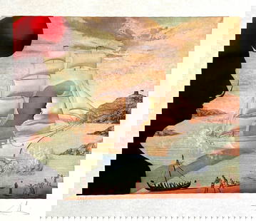 Salvador Dal Lithograph Signed Coa Numbered In Pencil: Salvador Dali "Sailing boat in the bay of Portlligat " Lithograph of an work by Salvador Dal, printed in 1986 32 x 37 cm 275 hand-numbered copies signed by Salvador Dali on the plate Birkhuser