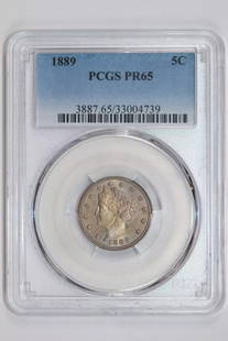 1889 Proof Liberty V Nickel Pcgs Pr65: Certification: PCGS Composition: Nickel Grade: PR 65 Year: 1889 Circulated/Uncirculated: Uncirculated Strike Type: Proof Mint Location: Philadelphia Km Number: Unknown Certification Number: 33004739