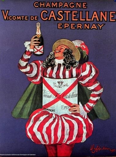 Champagne Castellane By Leonetto Cappiello 1980 Original French Poster: Artist: Leonetto Cappiello Size: Small Color: BLUE Date Of Creation: 1980 Title: champagne de castellane Material: Paper Certificate Of Authenticity (Coa): Yes Original/Licensed Reprint: Original Fram