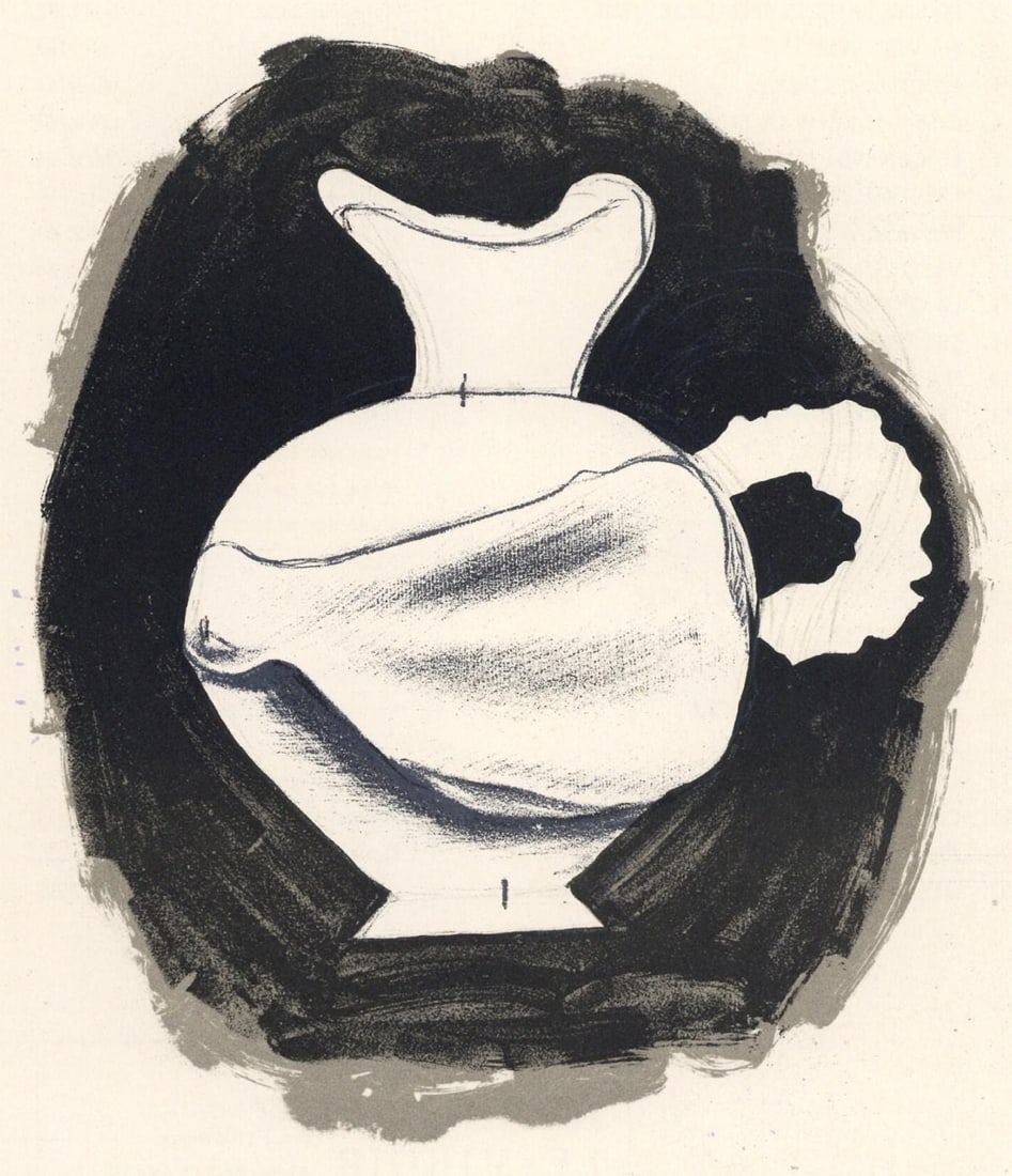 Georges Braque, Nature Morte, Derrire Le Miroir, Lithograph: Lithograph on vlin paper. Paper Size: 15 x 11 inches. Excellent condition. Inscription: Unsigned and unnumbered, as issued. Notes: From Derrire le miroir, N 115, 1959. Published by Aim Maeght, diteur,