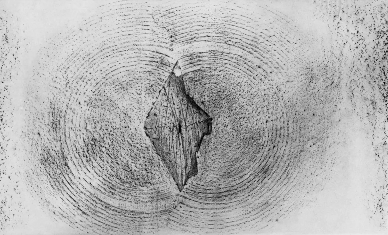 Max Ernst, Composition (Spies/Leppien 222), Histoire Naturelle, Lithograph: Collotype from frottage on vlin paper. Paper size: 12.75 x 19.625 inches. Excellent condition. Unsigned and unnumbered, as issued. Notes: From the album, Max Ernst, Histoire Naturelle, 1972. Published