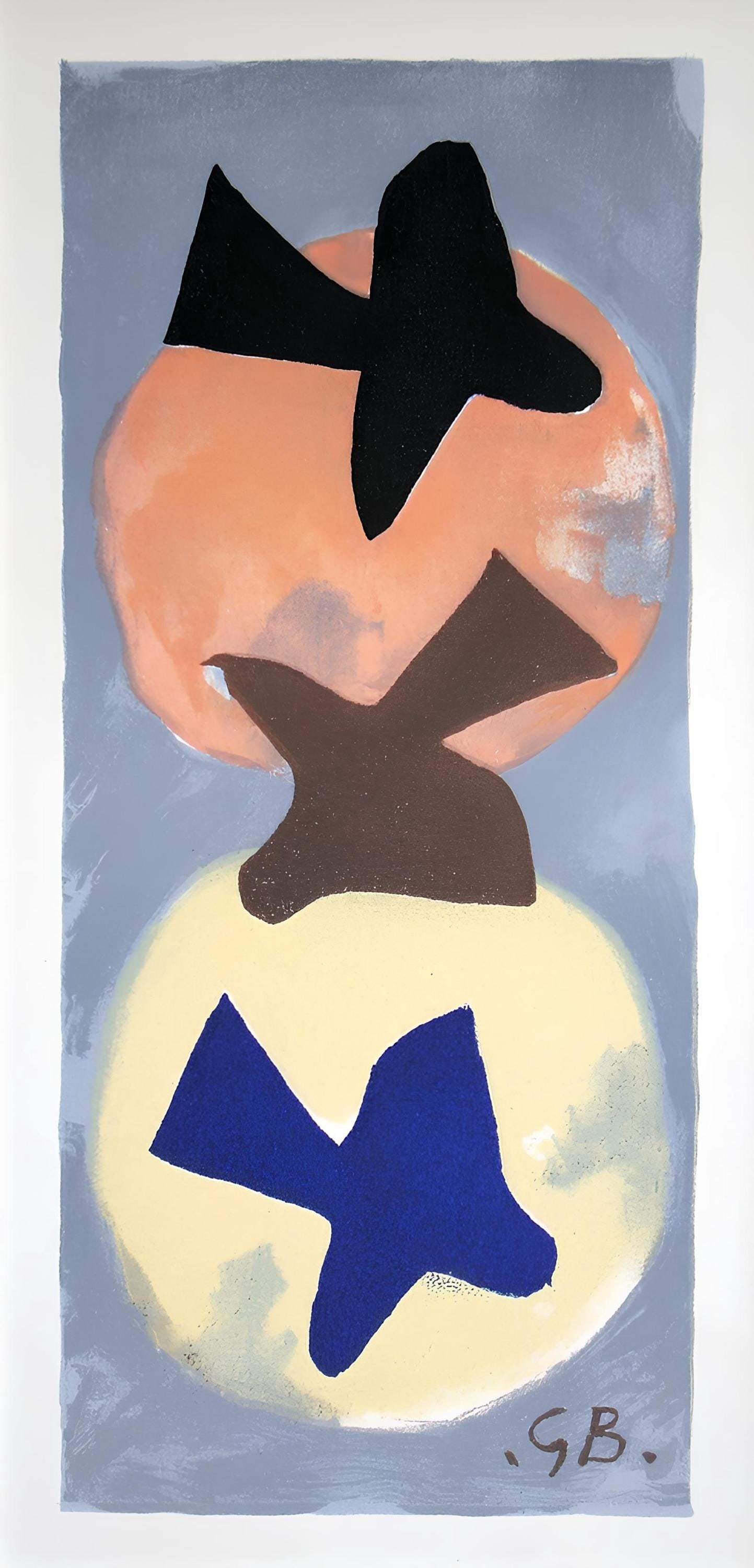Georges Braque, Soleil Et Lune I (Maeght 1034), Derrire Le Miroir, Lithograph: Lithograph on vlin paper. Paper Size: 15 x 11 inches. Excellent condition. Inscription: Unsigned and unnumbered, as issued. Notes: From Derrire le miroir, N 115, 1959. Published by Aim Maeght, diteur,