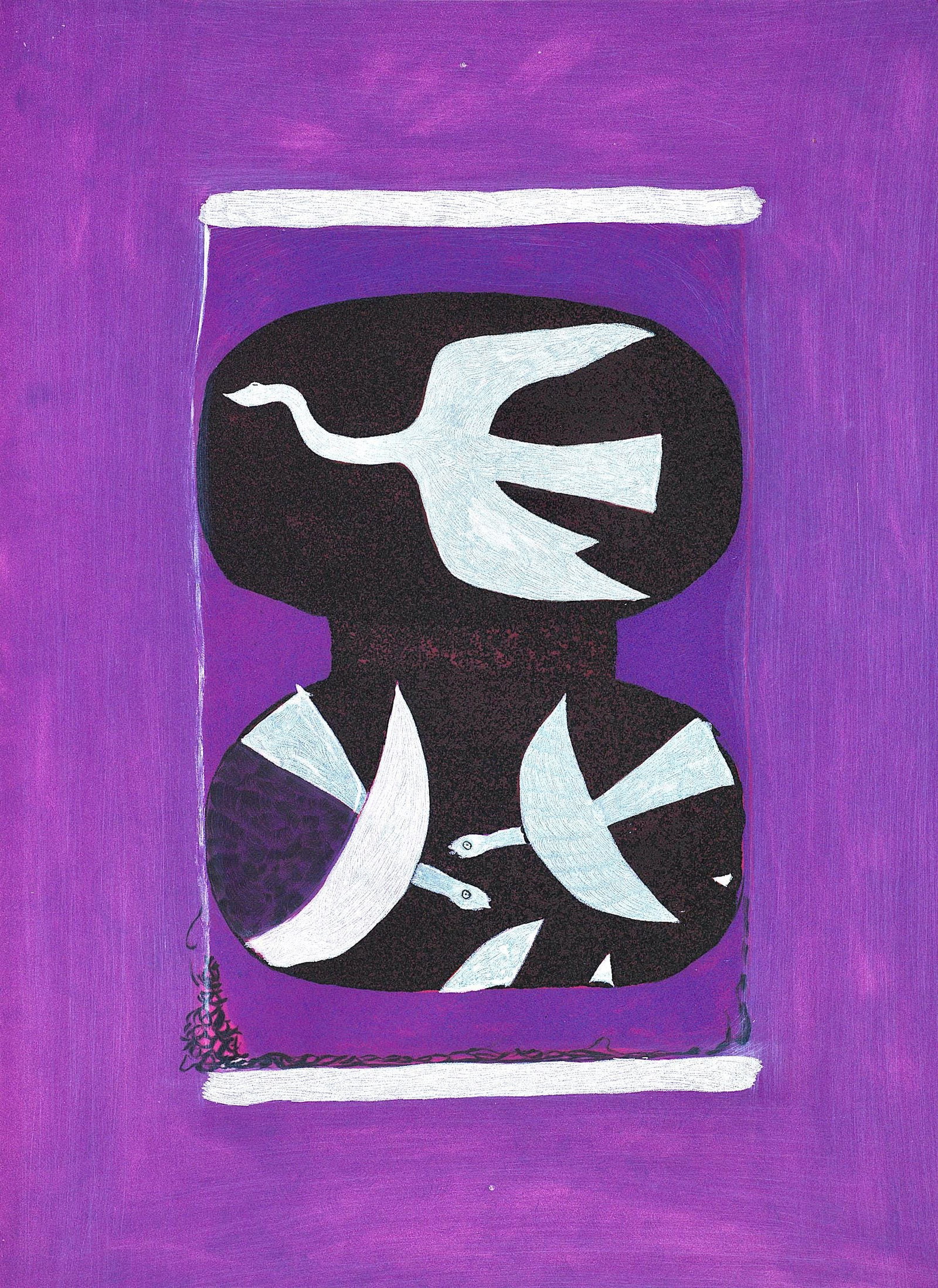 Georges Braque, Trois Oiseaux Sur Fond Violet, L'Hommage Georges Braque, Derrire Le Miroir,: Lithograph on vlin paper. Paper Size: 15 x 11 inches. Inscription: Unsigned and unnumbered, as issued. Condition: Very good/excellent, consistent with age. Notes: From the folio, Derrire le miroir, L'