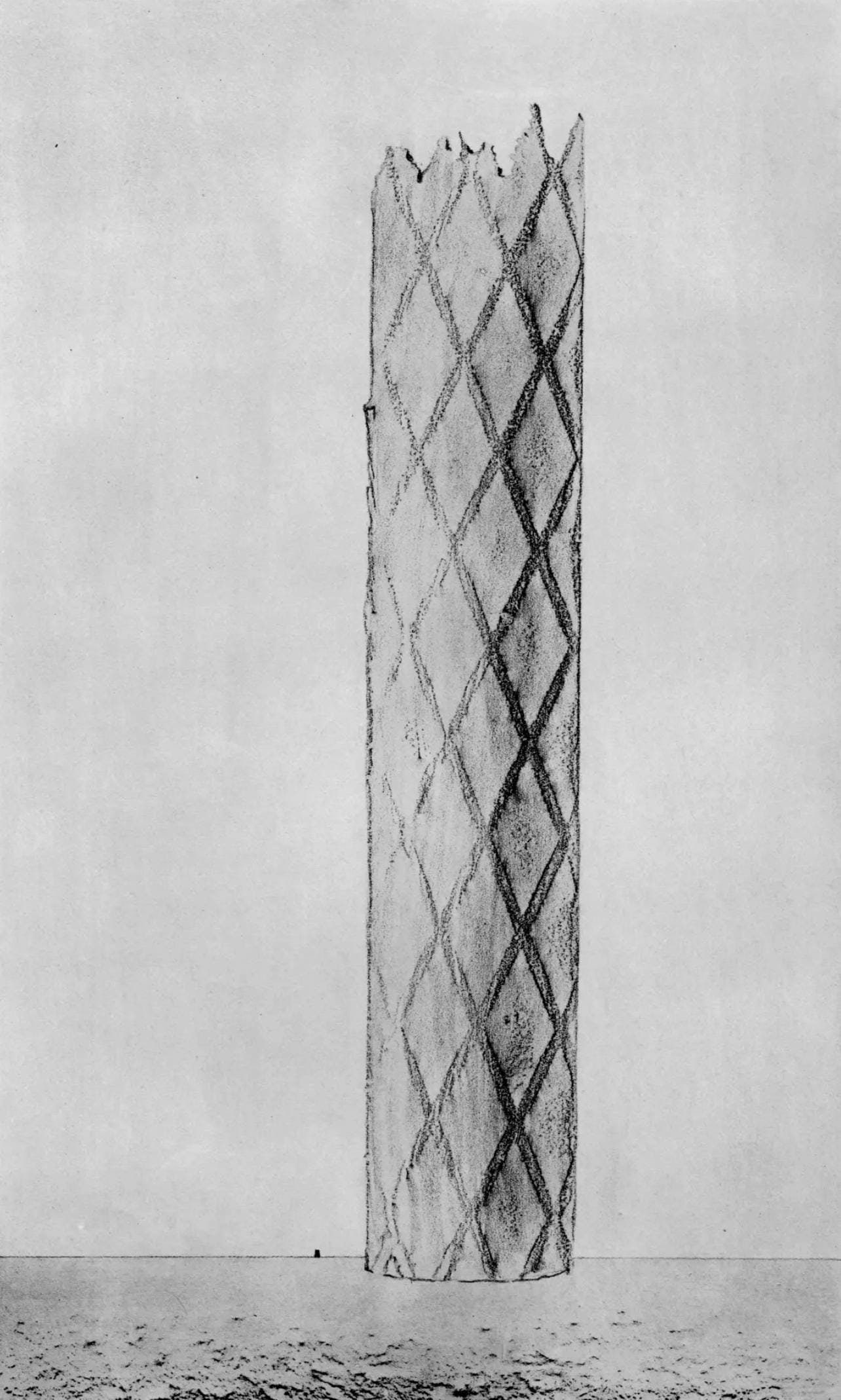 Max Ernst, Composition (Spies/Leppien 222), Histoire Naturelle, Lithograph: Collotype from frottage on vlin paper. Paper size: 19.625 x 12.75 inches. Excellent condition. Unsigned and unnumbered, as issued. Notes: From the album, Max Ernst, Histoire Naturelle, 1972. Published