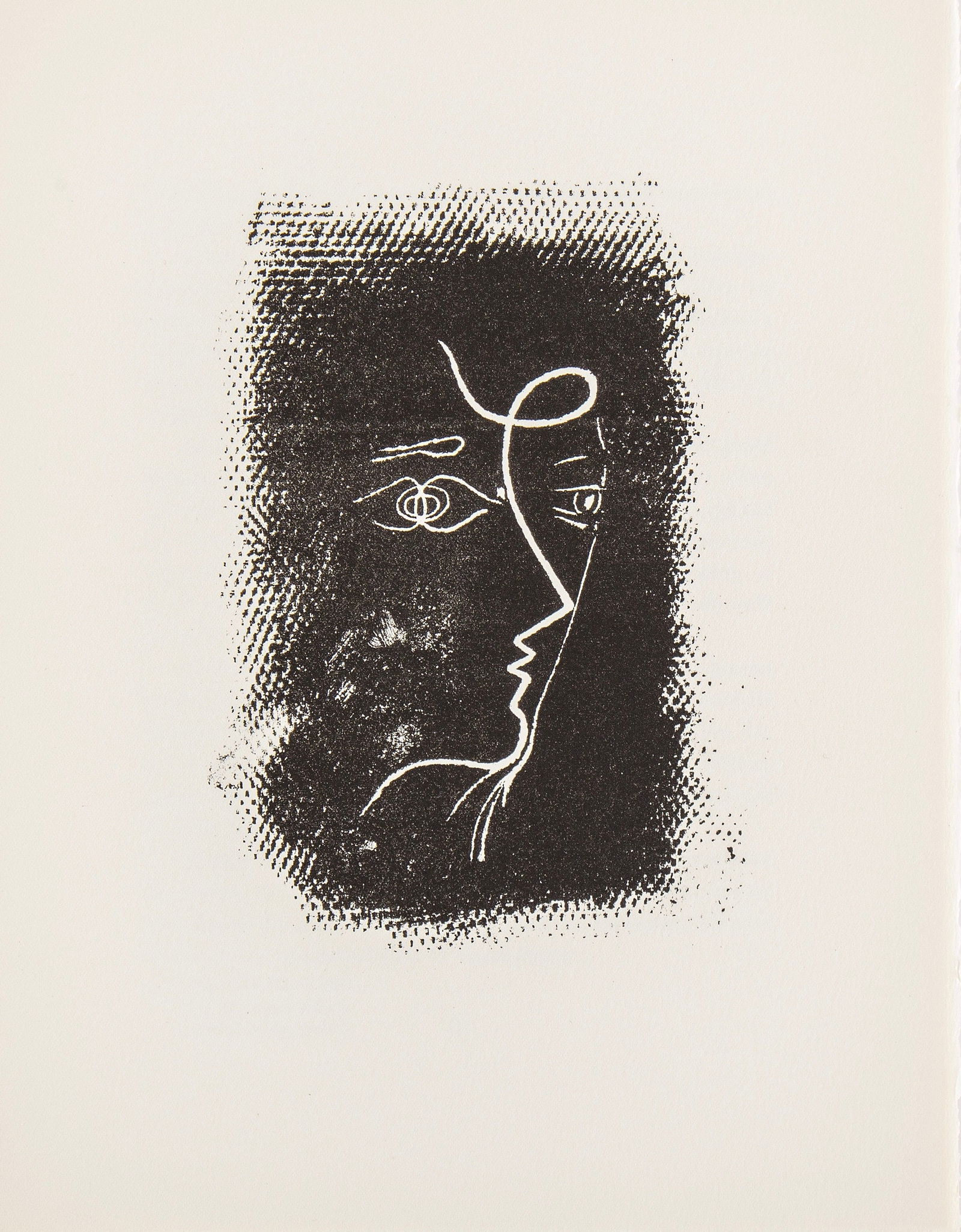 Georges Braque, Profil De Femme (Mourlot 25), Souvenirs Et Portraits D'Artistes, Lithograph: Lithograph on vlin d'Arches paper. Paper Size: 12.75 x 10 inches. Unsigned and unnumbered. Excellent condition. Notes: From the folio, Souvenirs et portraits d'artistes, 1972. Published by Fernand Mou