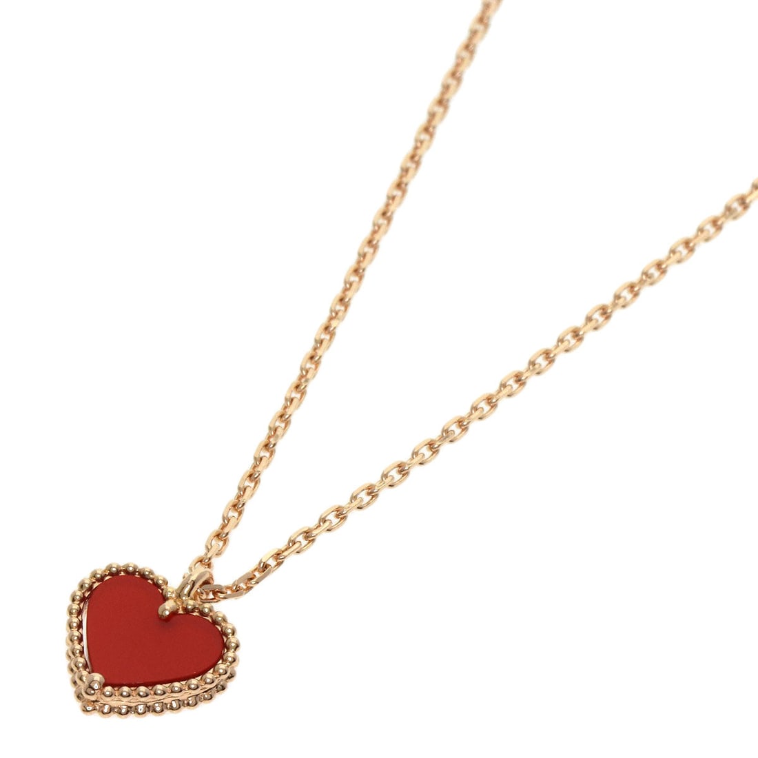 Van Cleef & Arpels Necklace 18K Pink Gold Gold Sweetheart Carnelian: Gender: Women Brand: Van Cleef & Arpels Item: Necklace Model: Sweetheart Carnelian Gender: Women Color: gold Material: 18K Pink Gold Weight: 2.6g Accessories: None Size: cm (approx.): Total Length: 40