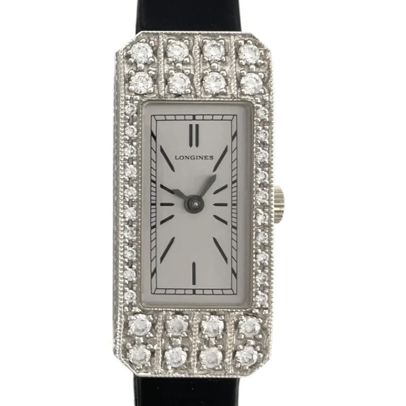 Longines Watch L2.159.7 Silver K18Wg/Leather Strap (Non-Oem): Brand: LONGINES Movement: Manual Winding Material: K18WG/leather strap (non-original) Color: Silver Dial Color: Silver Arm Circumference Size: 17cm Type: Wrist watch Product Disclaimer: Items may exhi