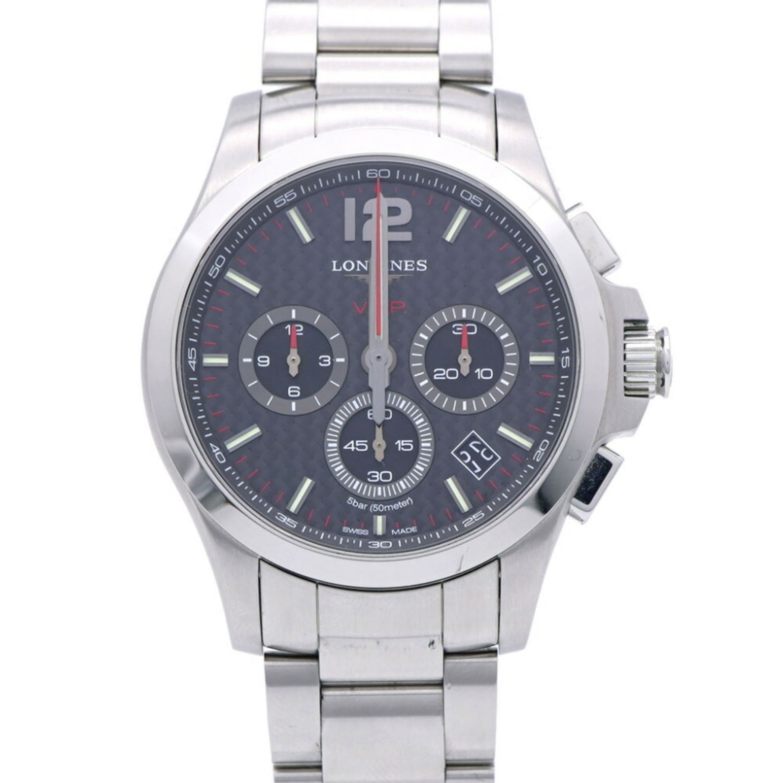Longines Conquest V.H.P L3.717.4.66.6 Quartz Watch Ss Grey 1443Longines: Brand: Longines Type: Wristwatch Gender: Men Material (Case): Stainless Steel Material (Band): Stainless Steel Case Diameter: 42mm / 1.65'' Wrist Size: 19.5cm / 7.67'' Condition: Used (very good), A f