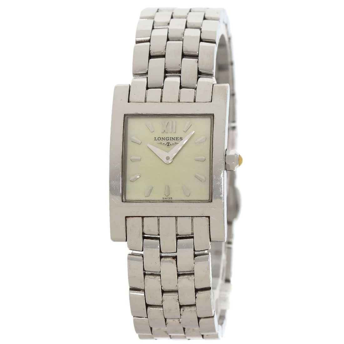 Longines Dolce Vita Watches L5.166.4 Stainless Steel/Stainless Steel Ladies: Brand: LONGINES Style: Watches Material: Stainless Steel Display: Analog display Movement: Quartz Type: Wristwatch Exterior Color: Silver Wrist Size: 5.90inch Product Disclaimer: Items may exhibit lig