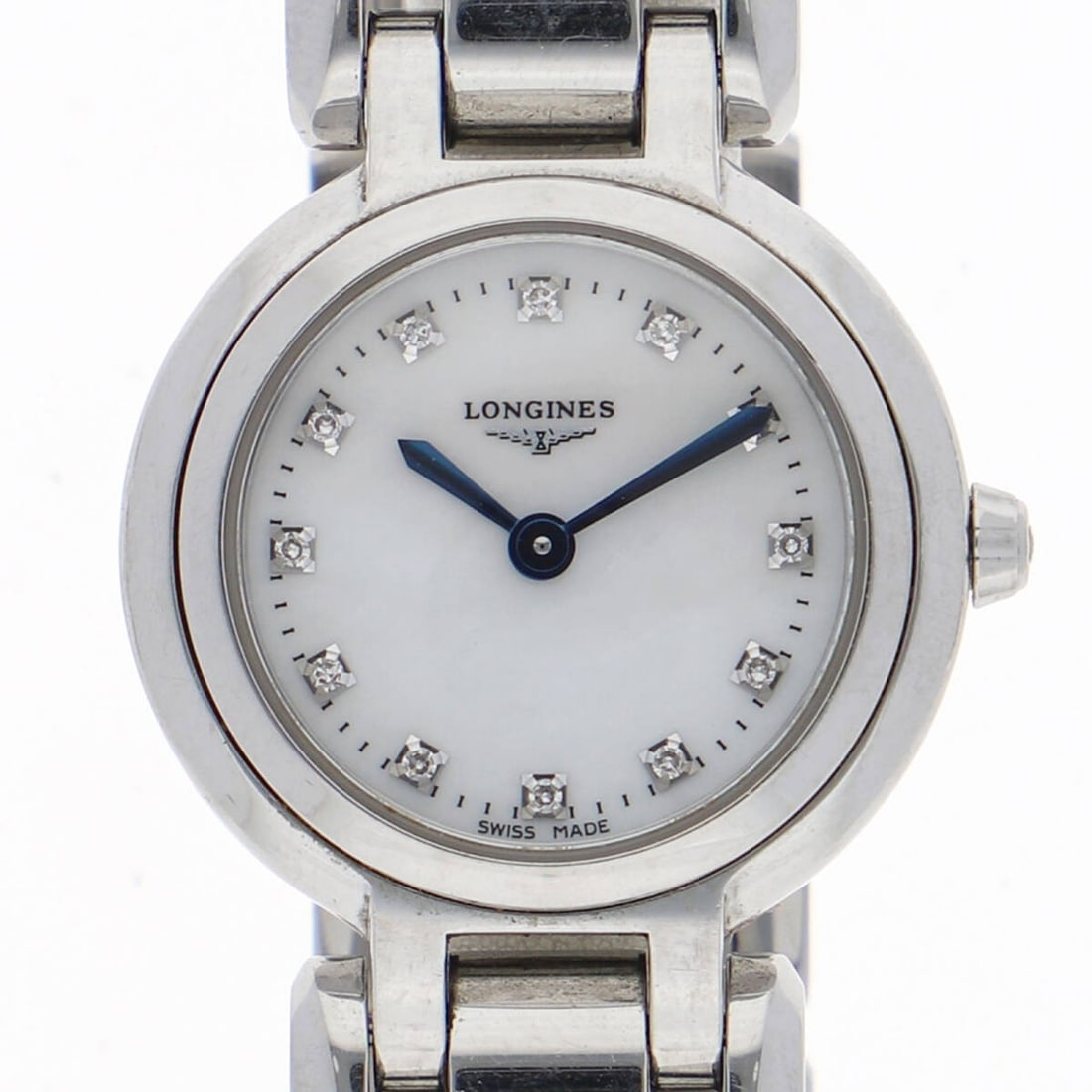 Longines Primaluna L8.109.4: Brand: LONGINES Type: Wristwatch Customized: Yes Style: watches Movement: Quartz Dial Color: White Shell Display: Analog Case Material: stainless Case Size: 23mm Product Disclaimer: Items may exhibit