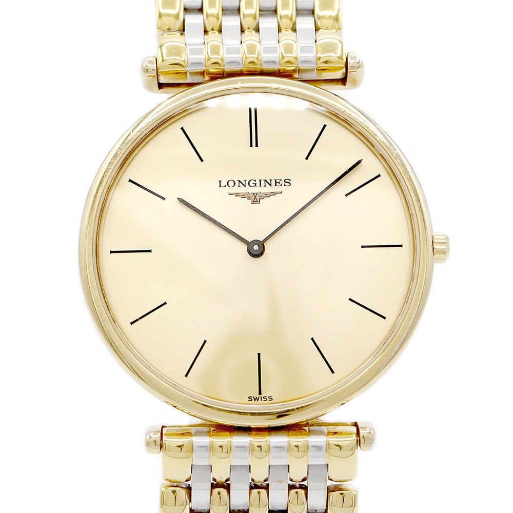 Longines Grand Classic L4.635.2 Yg Watch Men: Brand: LONGINES Type: Wristwatch Customized: Yes Style: watches Movement: quartz Display: Analog Case Size: W33mm Product Disclaimer: Items may exhibit light wear, such as minor scratches or slight ta