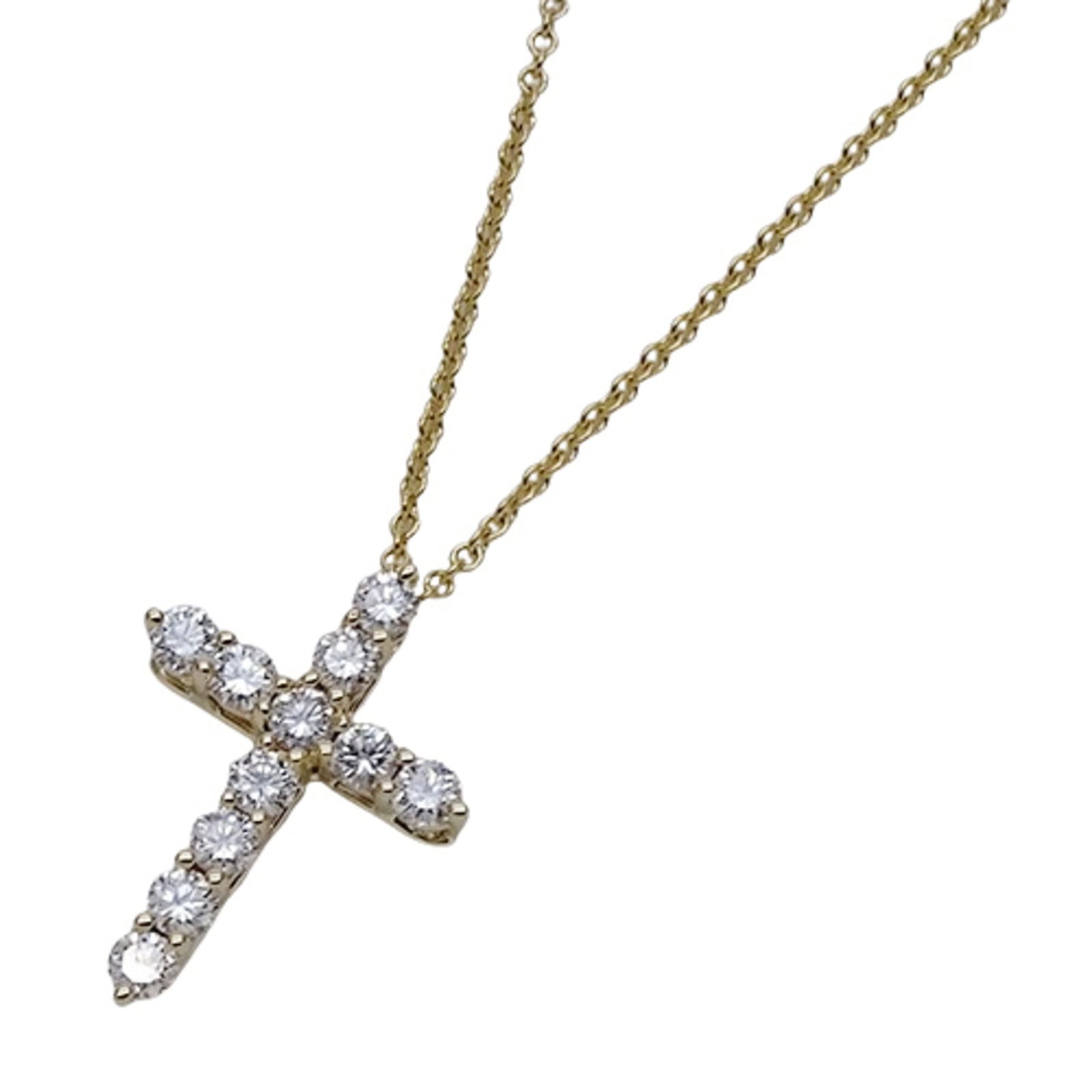 Tiffany & Co. Women'S Cross Necklace With Diamonds And Small In 750Yg Yellow Gold (1 of 8)