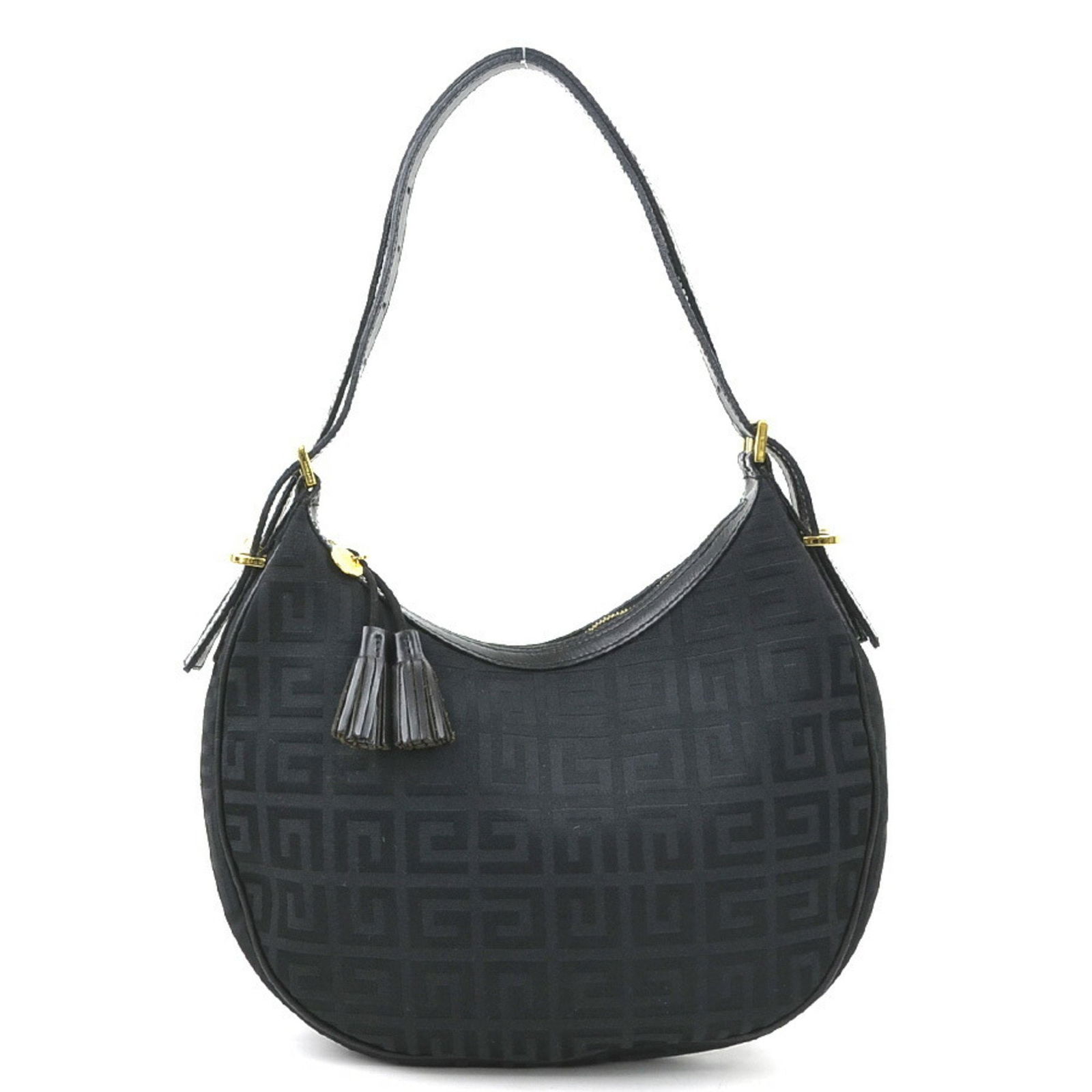 Givenchy Shoulder Bag Canvas Leather Black Gold: Brand: Givenchy Type: Shoulder Bag Material: Canvas , Leather Color: Black Gender: Women Size (Hxwxd): 19cm x 27.5cm x 5cm / 7.48'' x 10.82'' x 1.96'' Condition: Used (good), Traces of usage, scratche