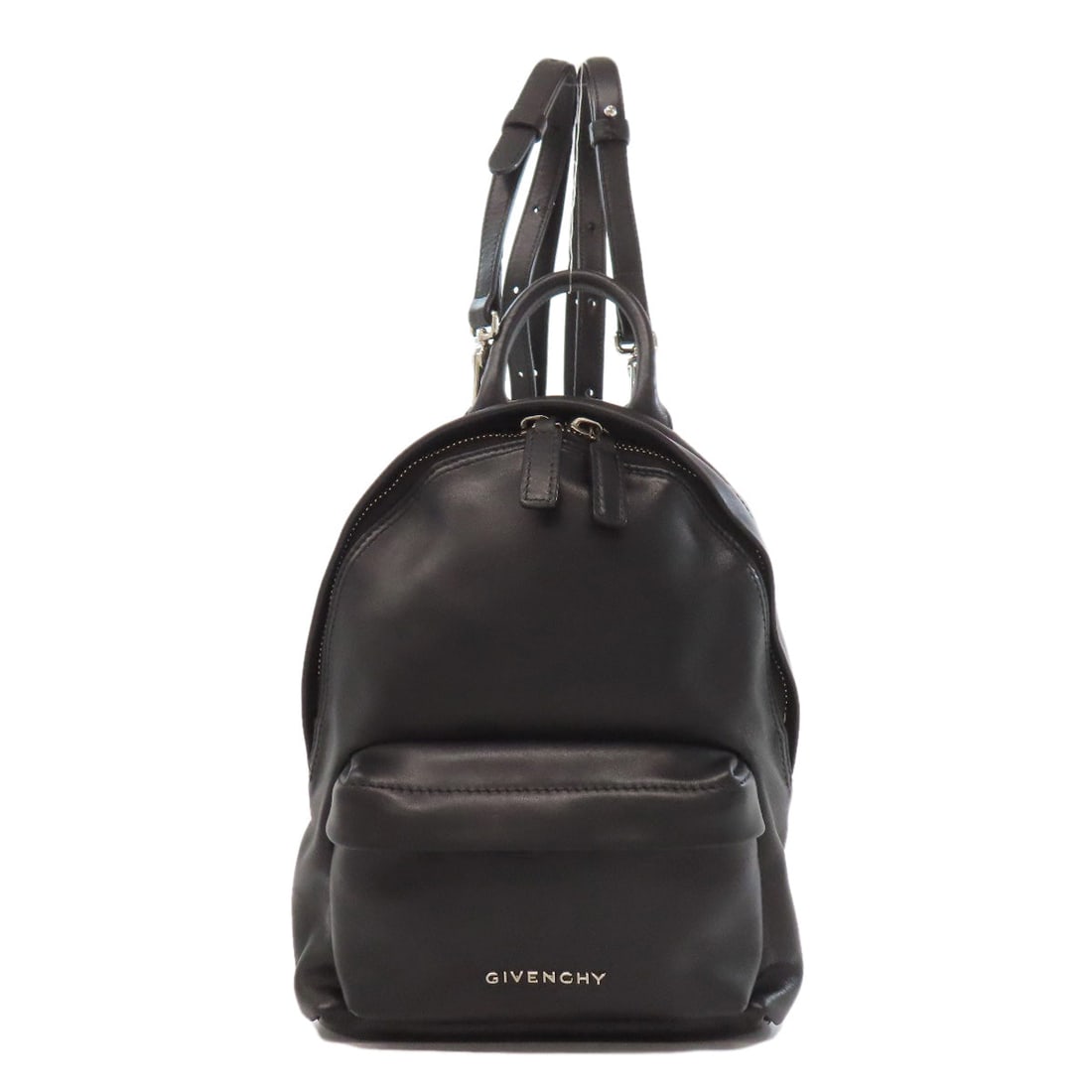 Givenchy Backpack Leather Black Logo: Material: Leather Gender: Women Brand: Givenchy Item: Backpack Model: logo Gender: Women Color: black Material: leather Accessories: None Size: cm (approx.): W18 x H26 x D5 Shoulder: 115 inch (approx.