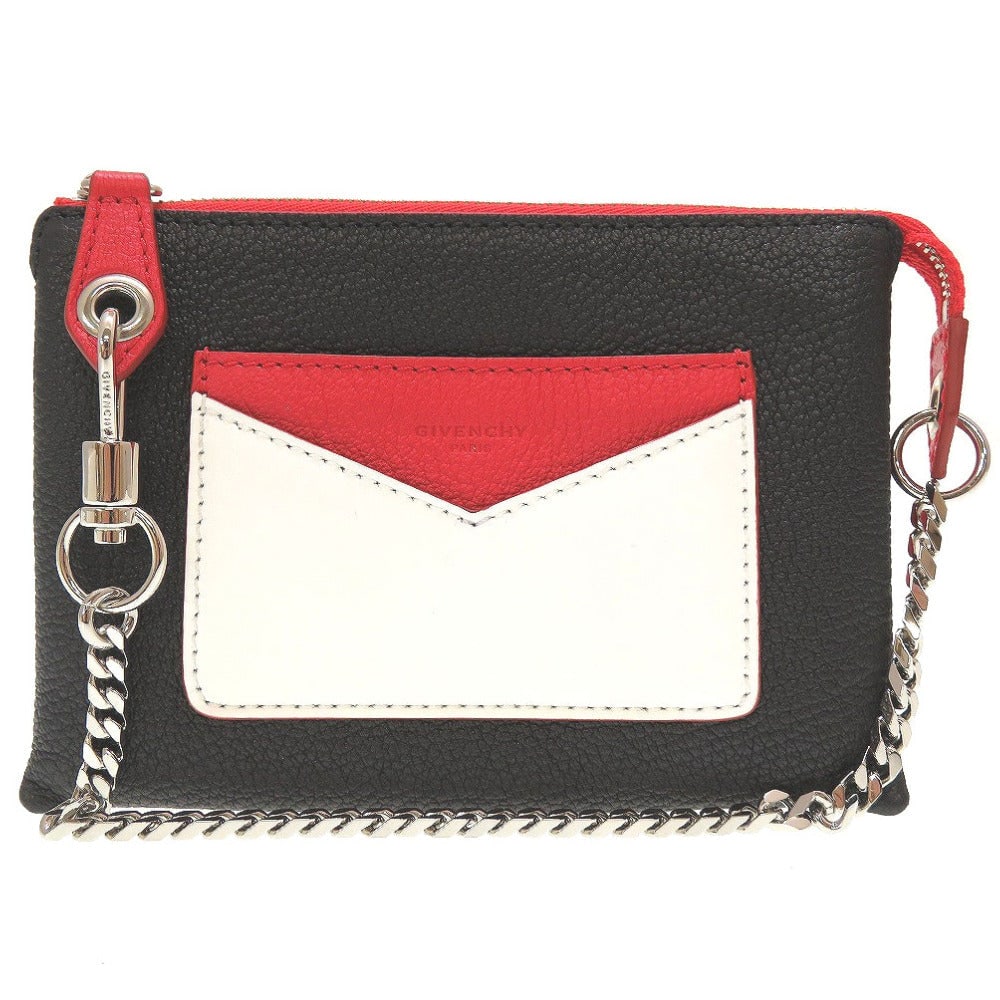 Givenchy Pouch Bc06863507 Leather Black Chain Shoulder Bag Women(Unisex): Material: Leather Gender: Women Brand: GIVENCHY Item: Pouch Type: Chain Shoulder bag Gender: Women Color: black Material: leather Accessories: Storage box, storage bag Size: cm (approx.): W15.5 x H11x