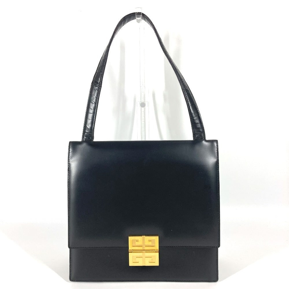 Givenchy Handbag Leather Black Vintage Logo: Material: Leather Gender: Women Pattern: vintage Brand: GIVENCHY Item: Handbag Model: logo Line: vintage Gender: Women Color: black Material: leather Accessories: None Size: cm (approx.): W25 x H23.5