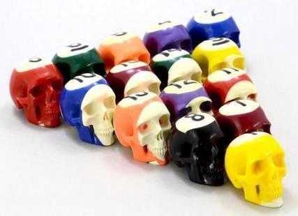 Lee Downey - Skull Sculpture Billiard Balls Rare Custom Made Jewelry Hand Carved: Brand: Lee Downey Type: billiard balls Subject: Skull Handmade: Yes Product Disclaimer: Please review the full description and photos. Lithographs may be plate-signed, hand-signed, or slab-signed and