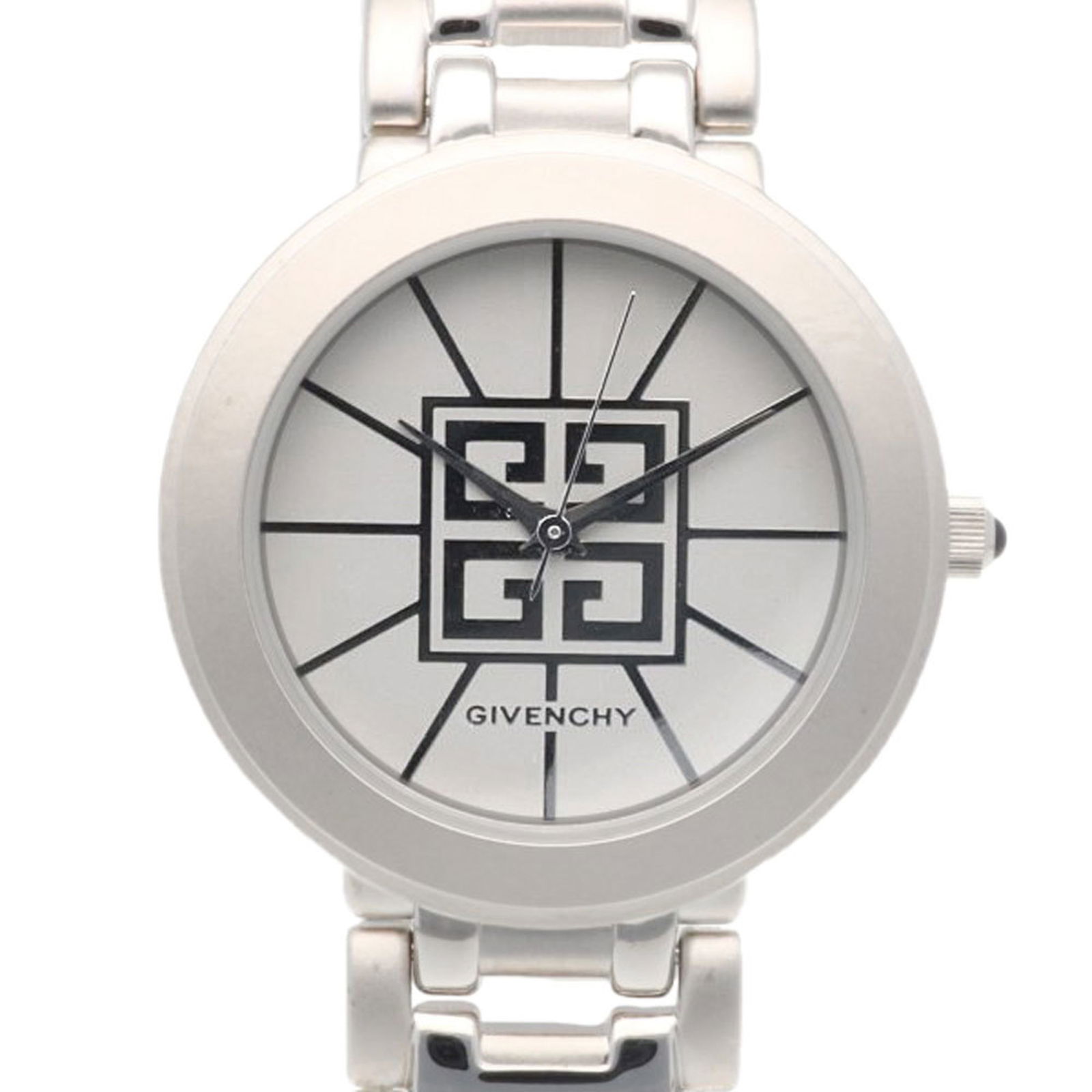 Givenchy Watch Stainless Steel Um.111.Xviii Quartz: Brand: Givenchy Type: Wristwatch Gender: Men Display: Analog Material (Case): Stainless Steel Material (Band): Stainless Steel Color (Dial): Silver Case Diameter: 33mm / 1.3'' Wrist Size: 18.5cm / 7.2